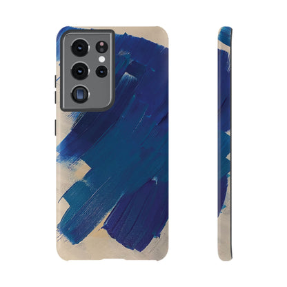 Tough Phone Case Ft. Blue and White Acrylic Large Strokes