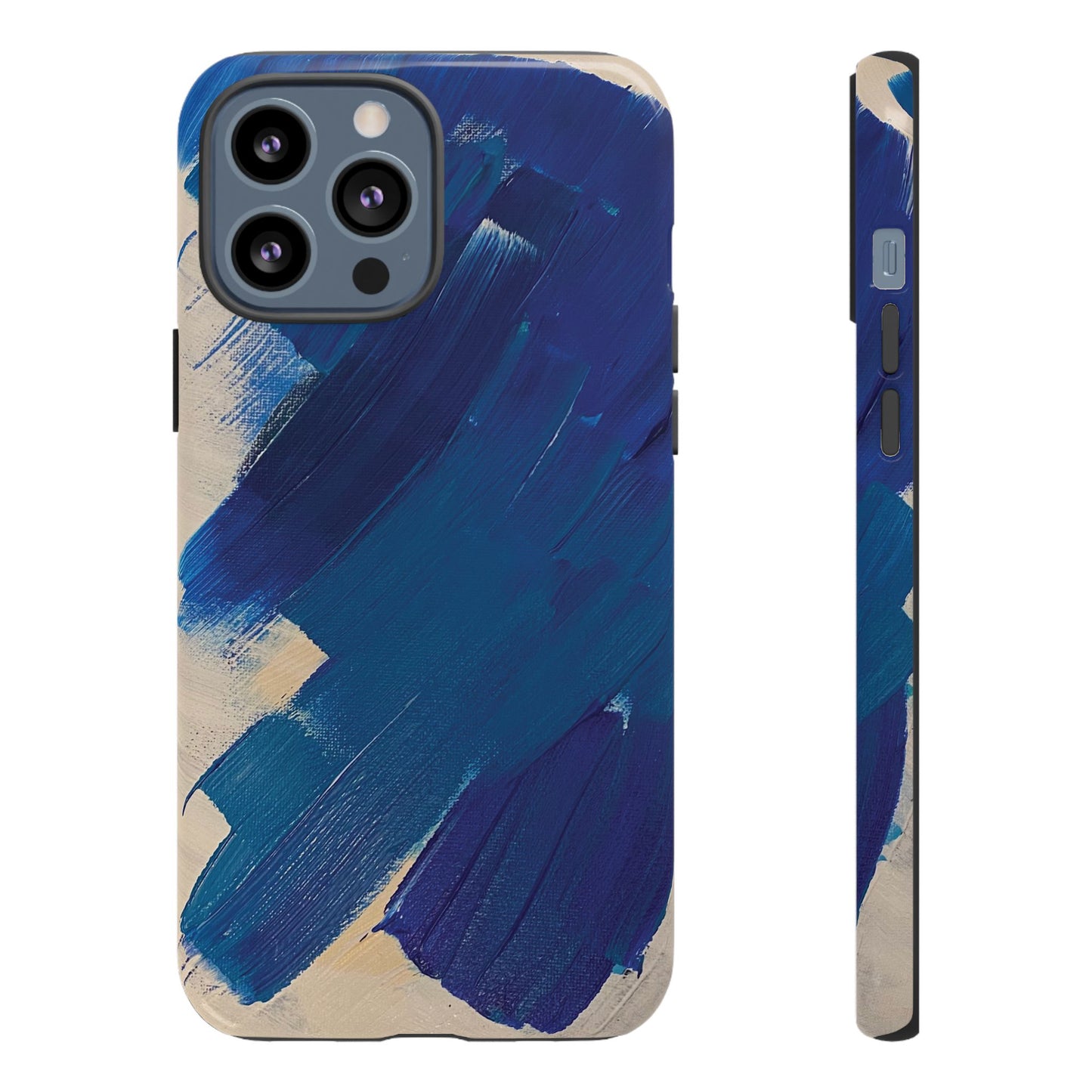 Tough Phone Case Ft. Blue and White Acrylic Large Strokes