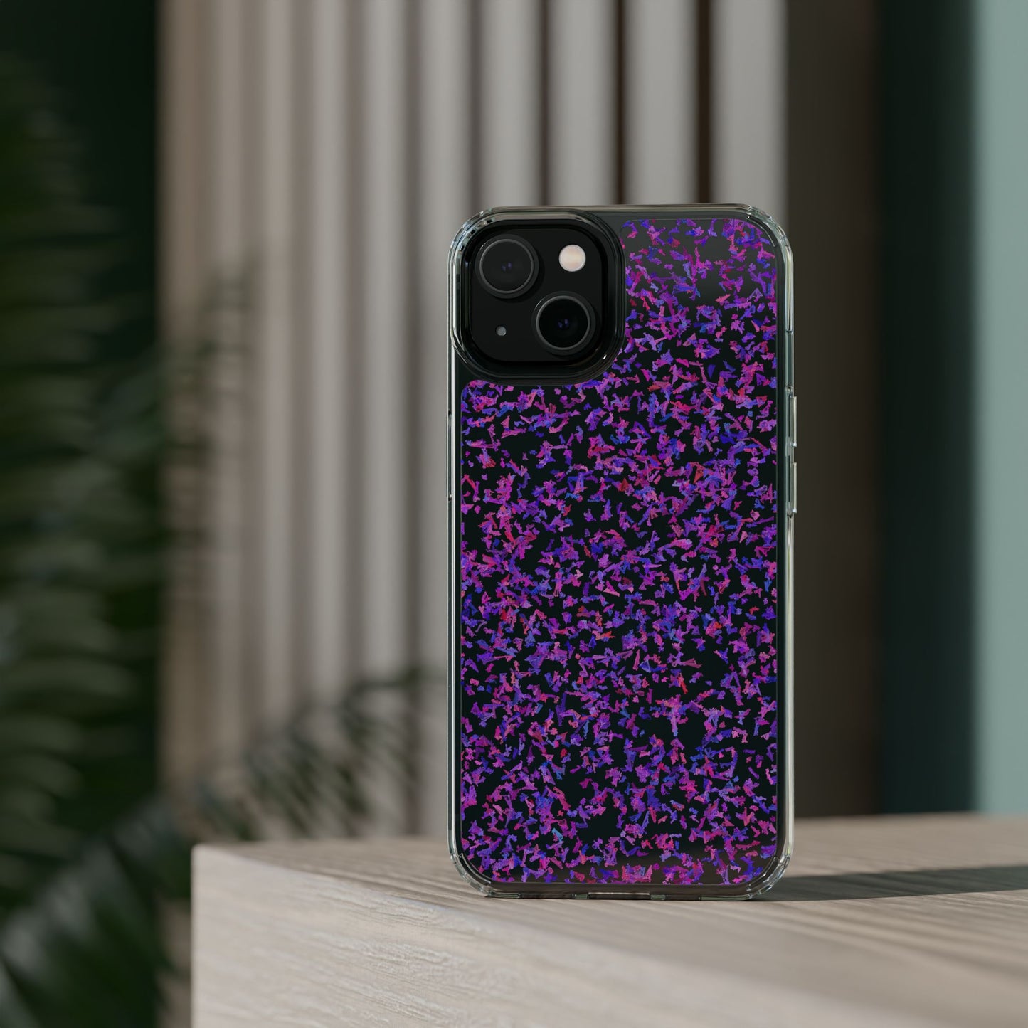 Clear iPhone and Android Cases Ft. Purple Leaves