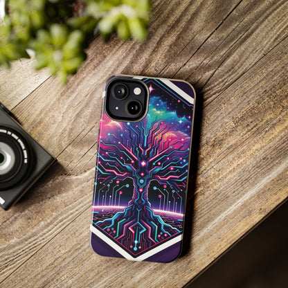 ToughDrop Apple iPhone Case Ft. Cyberpunk Nebula Tree