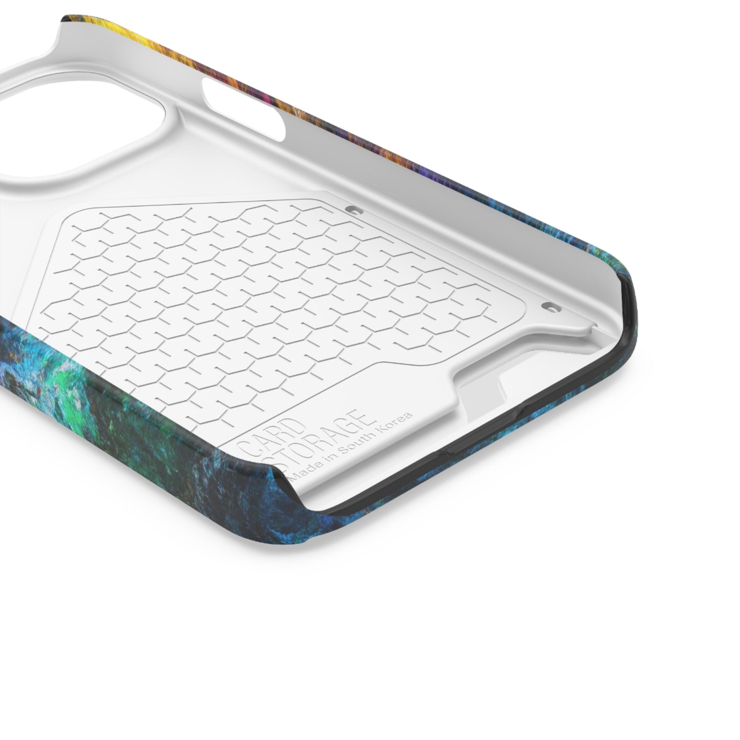 iPhone or Samsung Case with Card Holder Ft. Abstract Opal