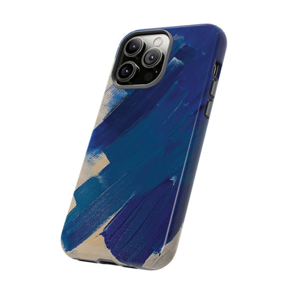 Tough Phone Case Ft. Blue and White Acrylic Large Strokes