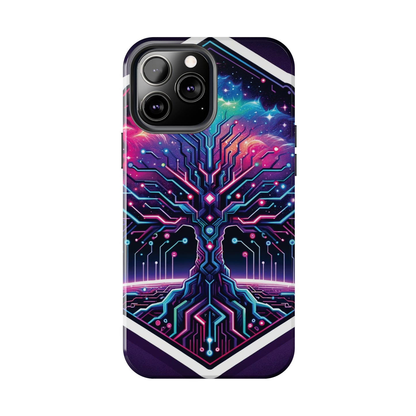 ToughDrop Apple iPhone Case Ft. Cyberpunk Nebula Tree