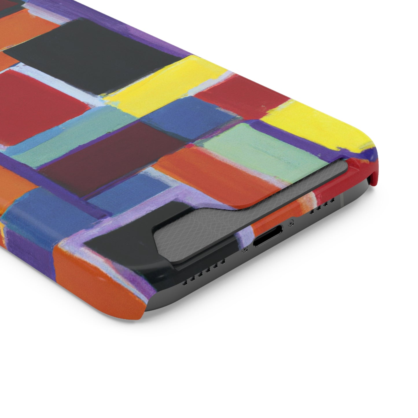 iPhone 13 and Samsung S21, S22 Cases with Card Holder Ft Abstract Rectangles