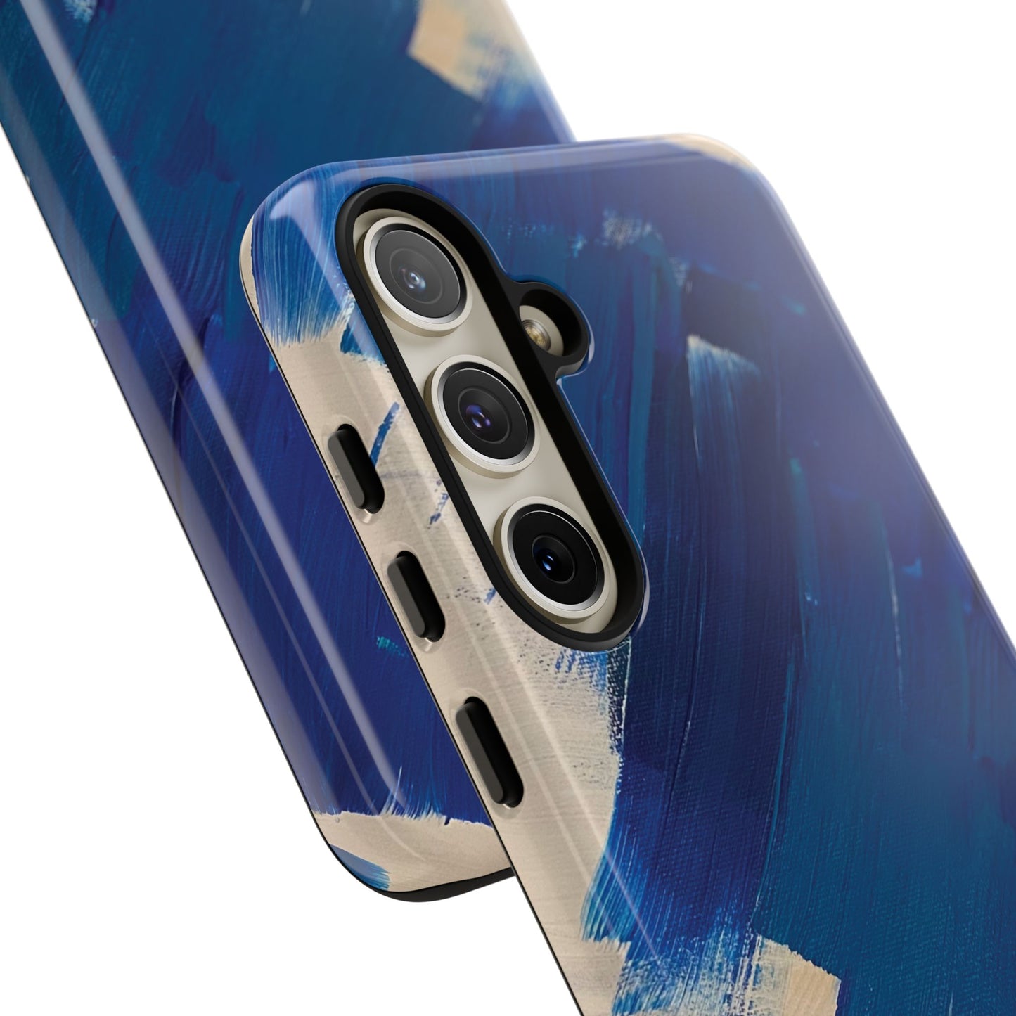 Tough Phone Case Ft. Blue and White Acrylic Large Strokes