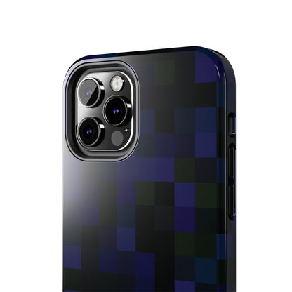 Strong Apple iPhone Case Ft. Dark Blue Pixels