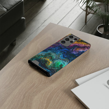 iPhone or Samsung Case with Card Holder Ft. Abstract Opal