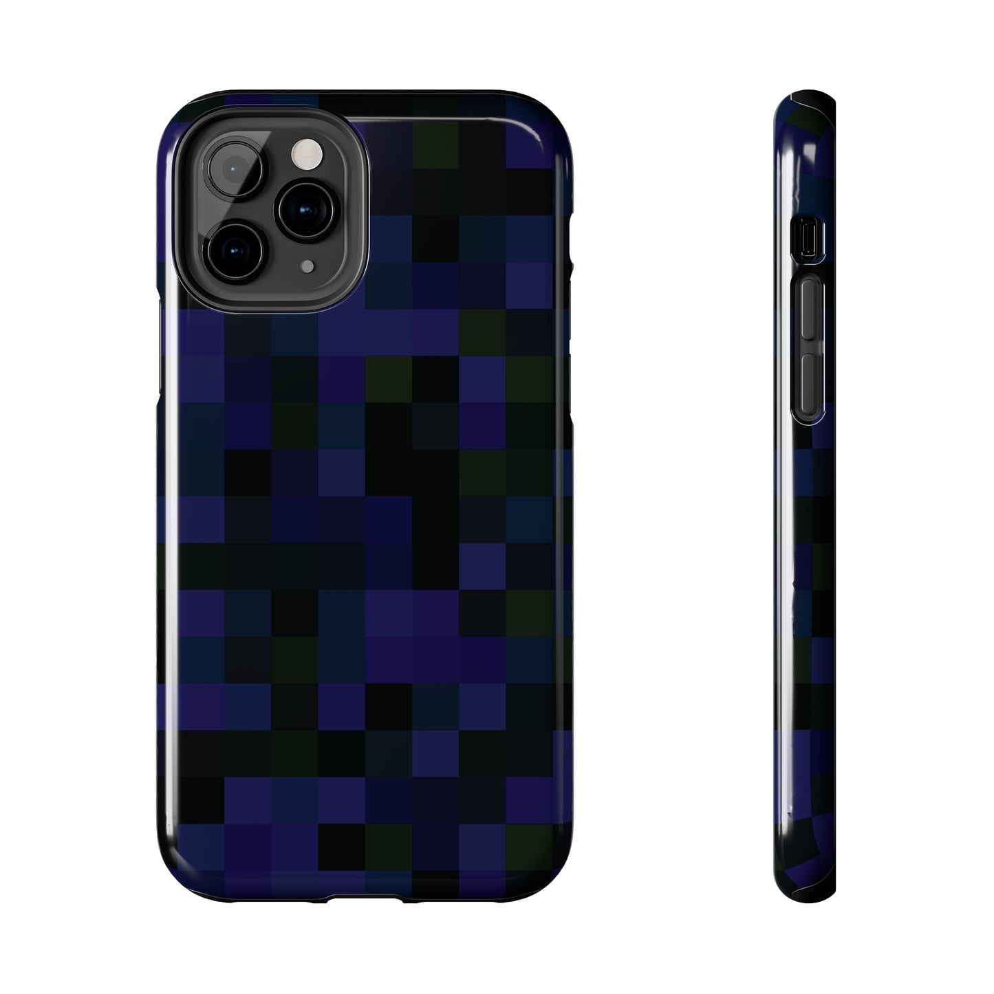 Strong Apple iPhone Case Ft. Dark Blue Pixels