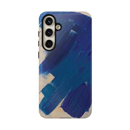 Tough Phone Case Ft. Blue and White Acrylic Large Strokes