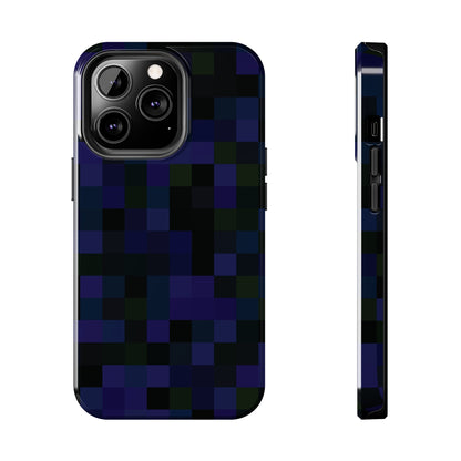 Strong Apple iPhone Case Ft. Dark Blue Pixels