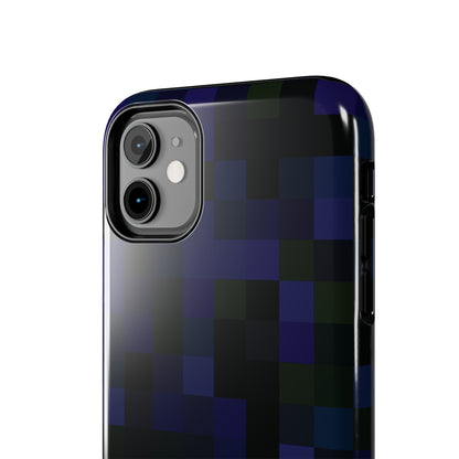 Strong Apple iPhone Case Ft. Dark Blue Pixels