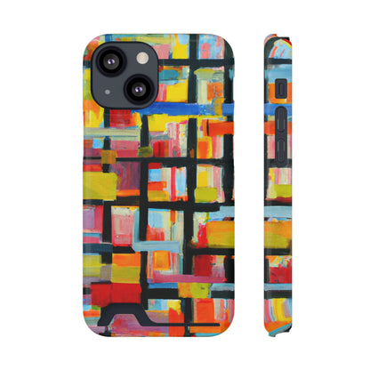 iPhone 13 and Samsung S21, S22 Cases with Card Holder Ft Abstract Bricks