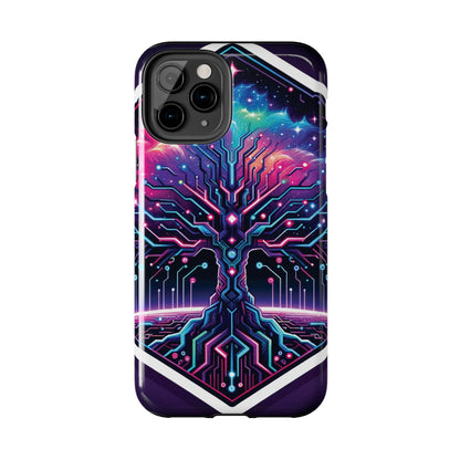 ToughDrop Apple iPhone Case Ft. Cyberpunk Nebula Tree