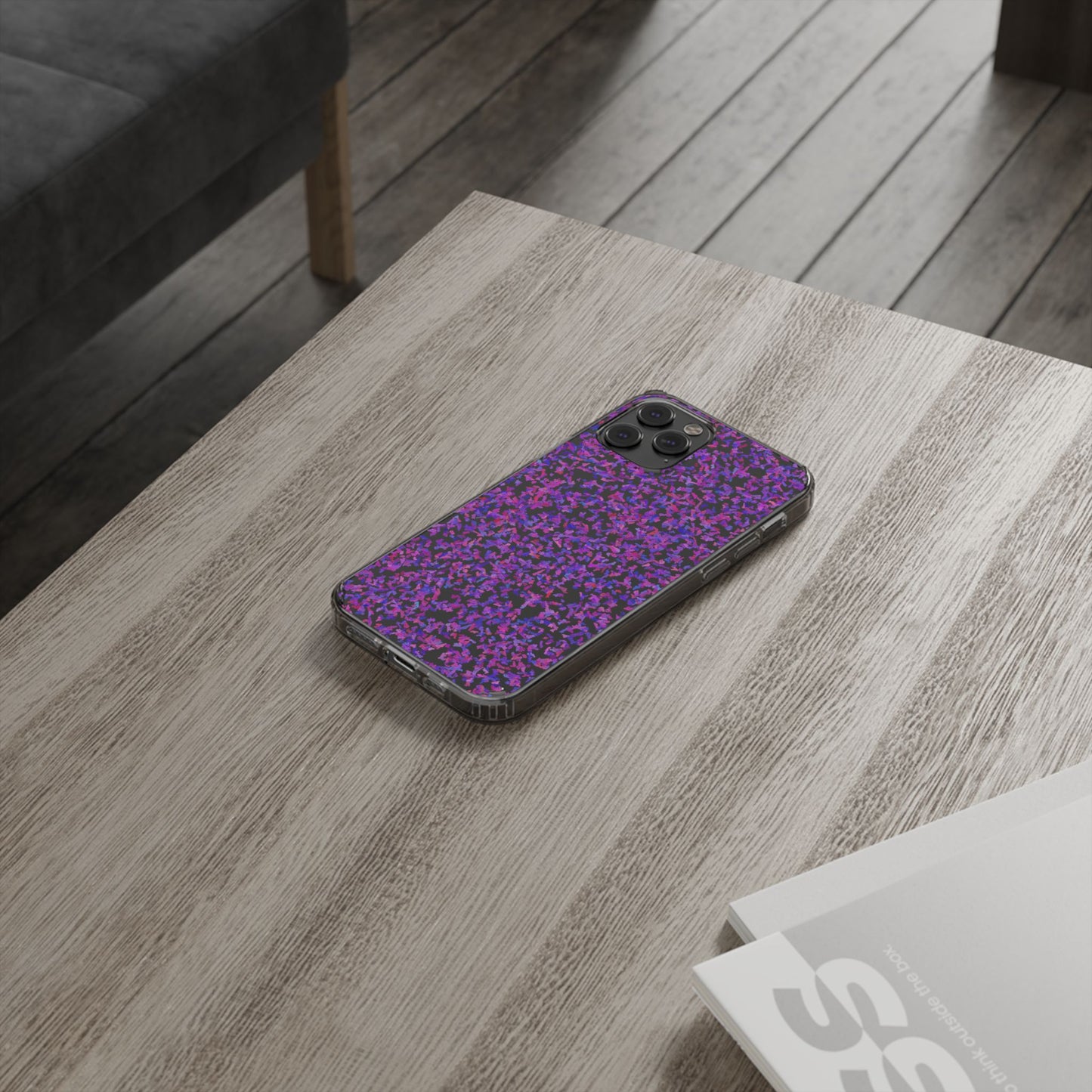 Clear iPhone and Android Cases Ft. Purple Leaves