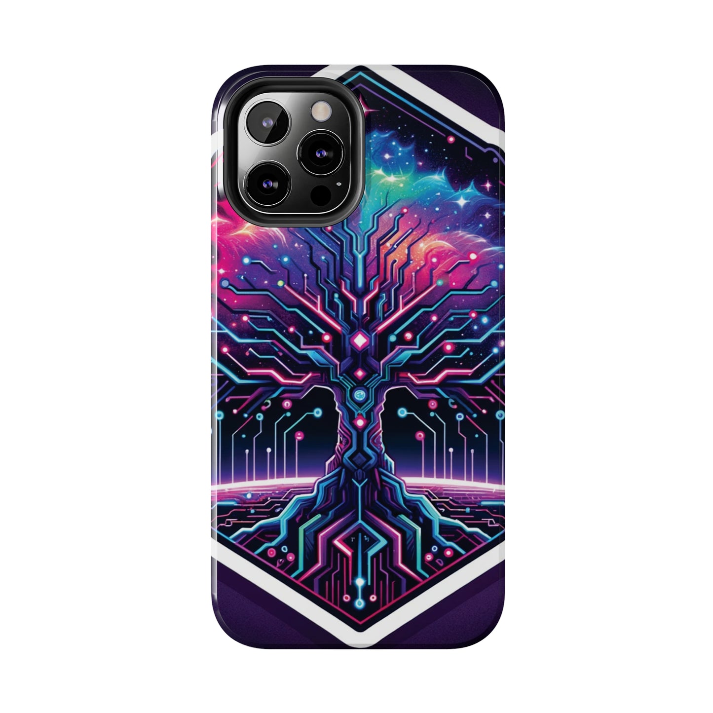 ToughDrop Apple iPhone Case Ft. Cyberpunk Nebula Tree