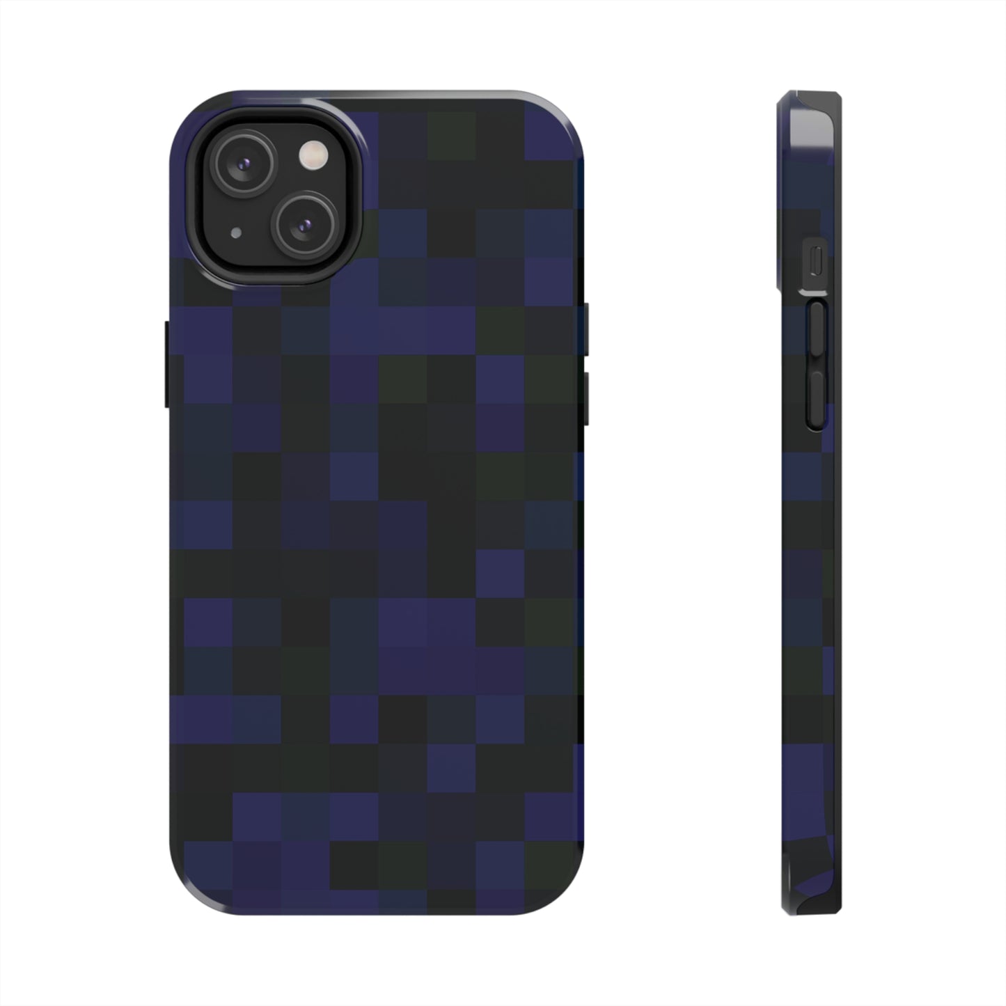 Strong Apple iPhone Case Ft. Dark Blue Pixels