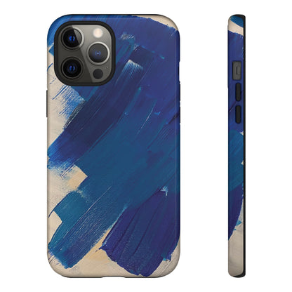 Tough Phone Case Ft. Blue and White Acrylic Large Strokes