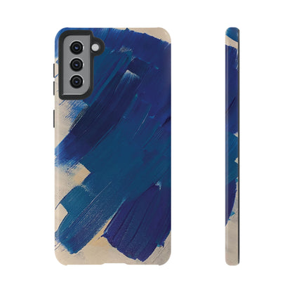 Tough Phone Case Ft. Blue and White Acrylic Large Strokes