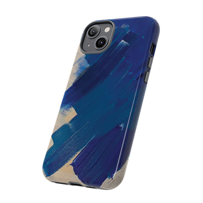 Tough Phone Case Ft. Blue and White Acrylic Large Strokes