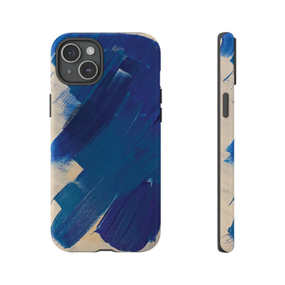 Tough Phone Case Ft. Blue and White Acrylic Large Strokes