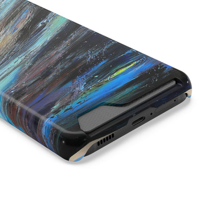 iPhone 13 and Samsung S21, S22 Cases with Card Holder Ft. Abstract Neptune