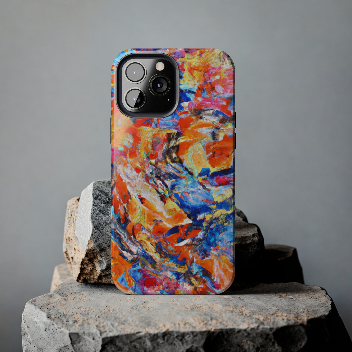 Tough Apple iPhone Case Ft. Abstract Blue and Orange