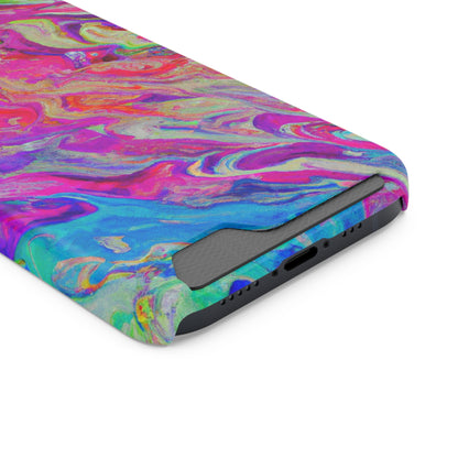 iPhone 13 and Samsung S21, S22 Cases with Card Holder Ft. Rainbow Waves