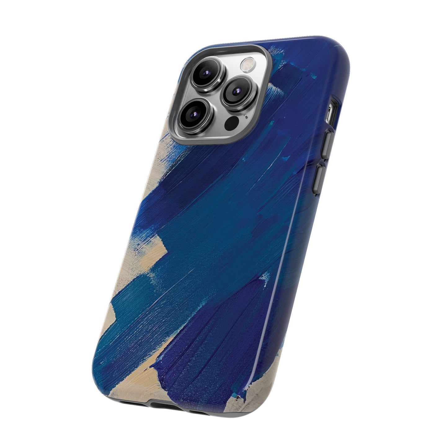 Tough Phone Case Ft. Blue and White Acrylic Large Strokes