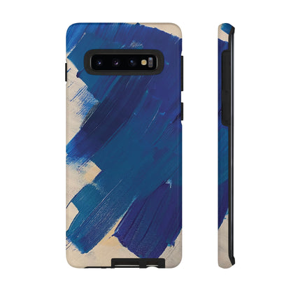 Tough Phone Case Ft. Blue and White Acrylic Large Strokes