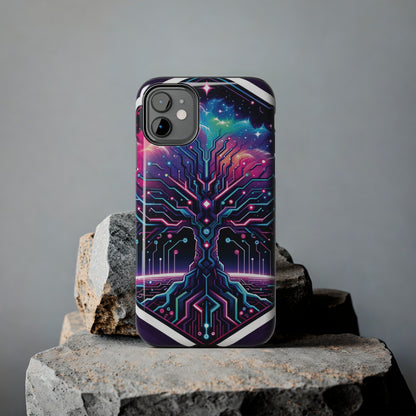 ToughDrop Apple iPhone Case Ft. Cyberpunk Nebula Tree