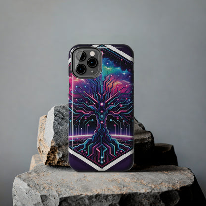 ToughDrop Apple iPhone Case Ft. Cyberpunk Nebula Tree