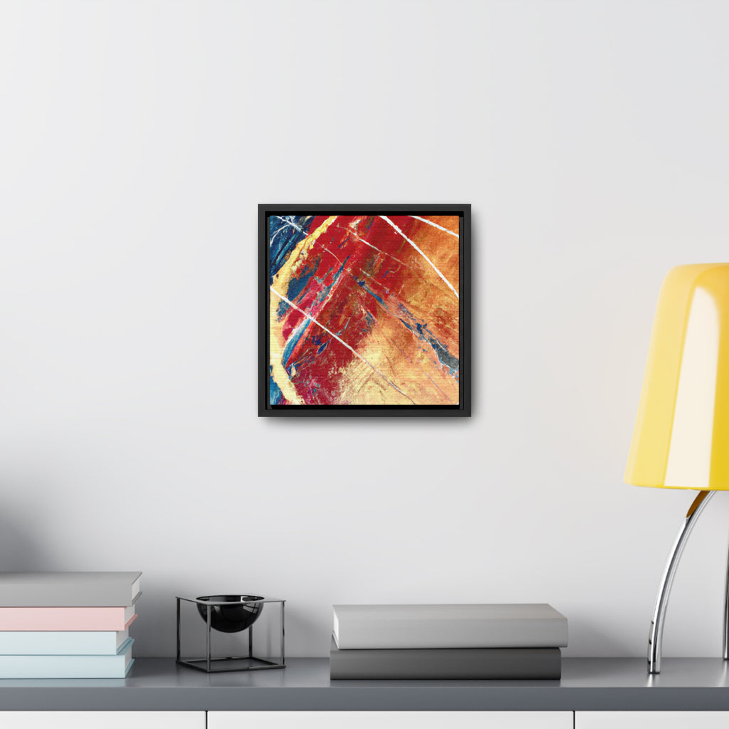10x10 Abstract Framed Canvas, Fire and Ice