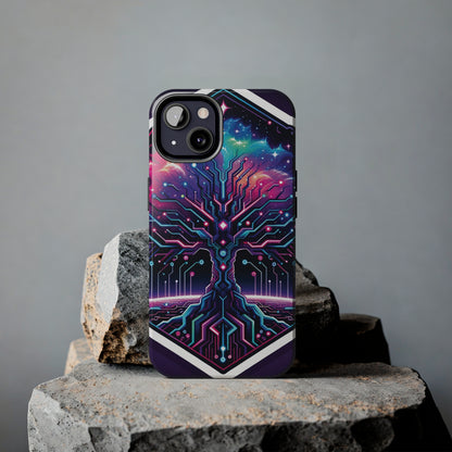 ToughDrop Apple iPhone Case Ft. Cyberpunk Nebula Tree