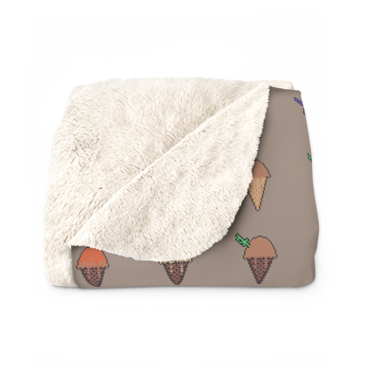 Sweet Dreams Sherpa Fleece Blanket Featuring Pixel Cones