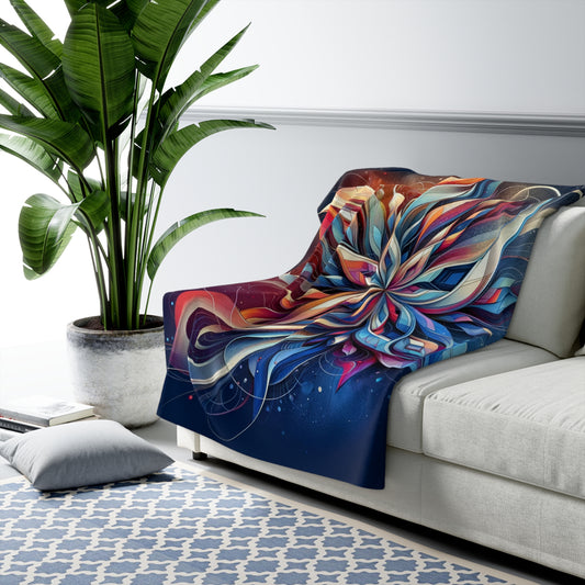 Abstract Snowflake Sherpa Fleece Blanket