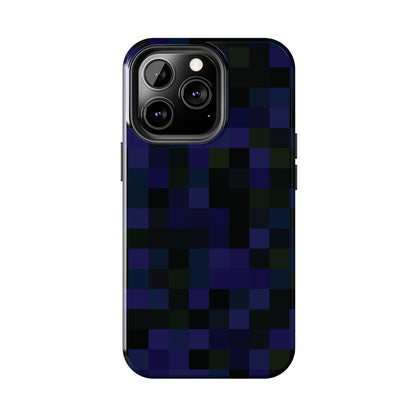 Strong Apple iPhone Case Ft. Dark Blue Pixels