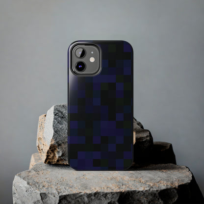 Strong Apple iPhone Case Ft. Dark Blue Pixels