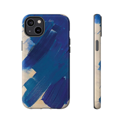 Tough Phone Case Ft. Blue and White Acrylic Large Strokes