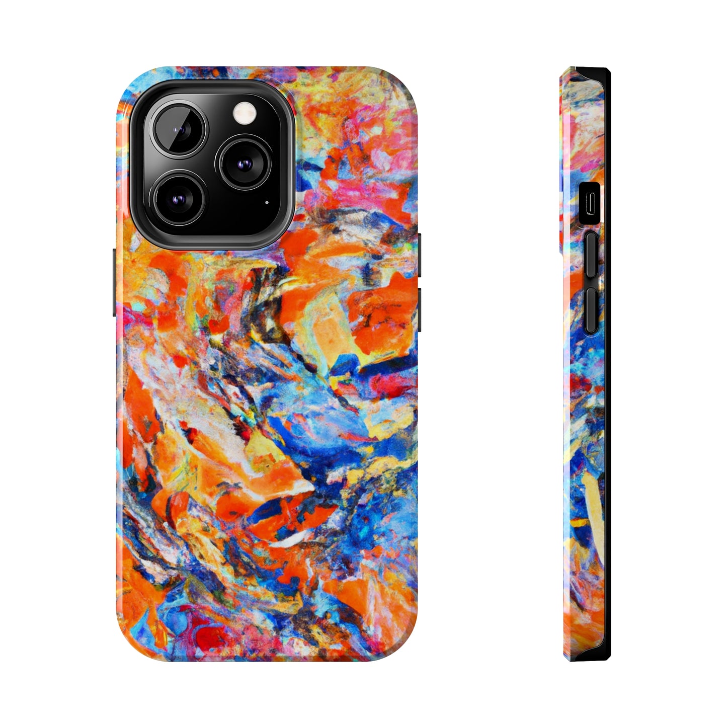 Tough Apple iPhone Case Ft. Abstract Blue and Orange