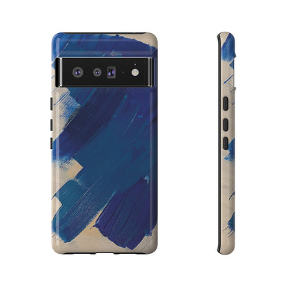 Tough Phone Case Ft. Blue and White Acrylic Large Strokes