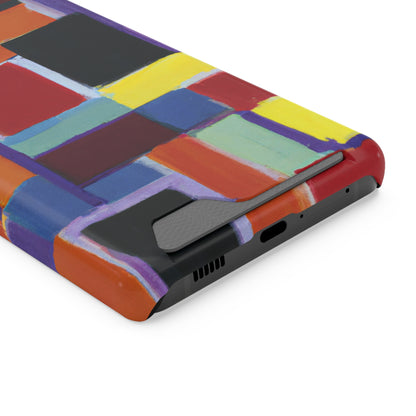 iPhone 13 and Samsung S21, S22 Cases with Card Holder Ft Abstract Rectangles