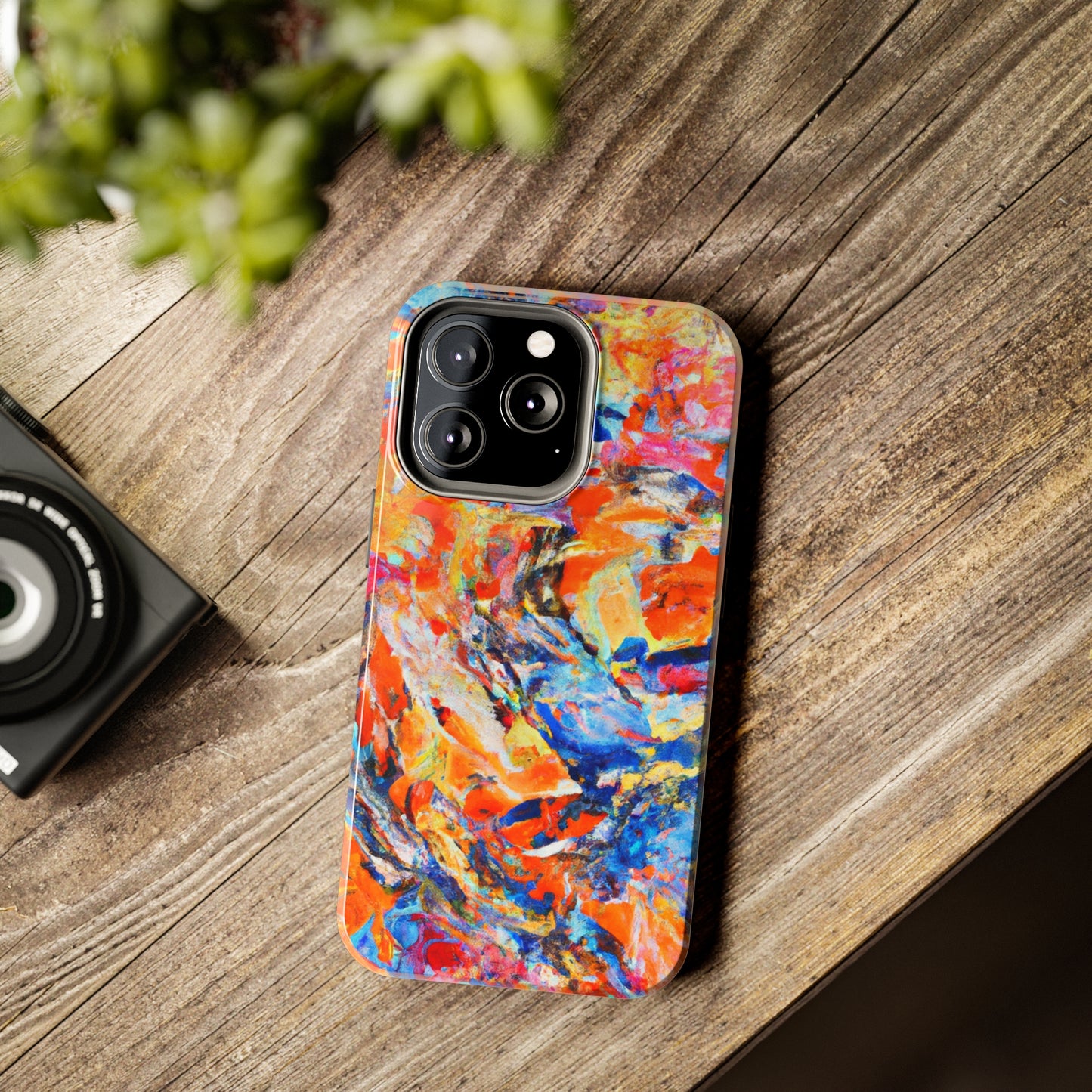 Tough Apple iPhone Case Ft. Abstract Blue and Orange