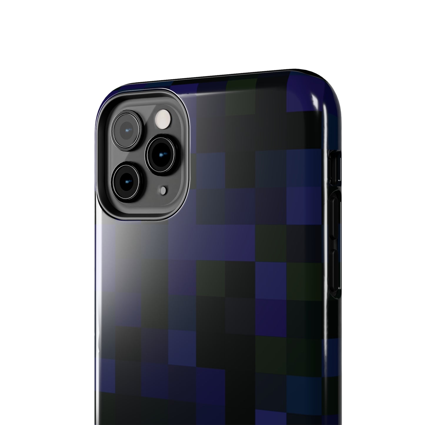 Strong Apple iPhone Case Ft. Dark Blue Pixels