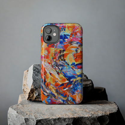 Tough Apple iPhone Case Ft. Abstract Blue and Orange