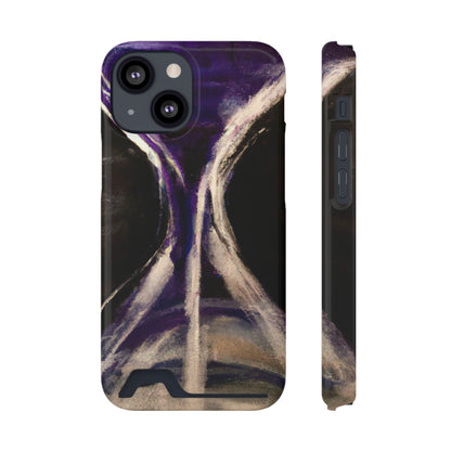 iPhone 13 and Samsung S21, S22 Cases with Card Holder Ft. Purple Hourglass