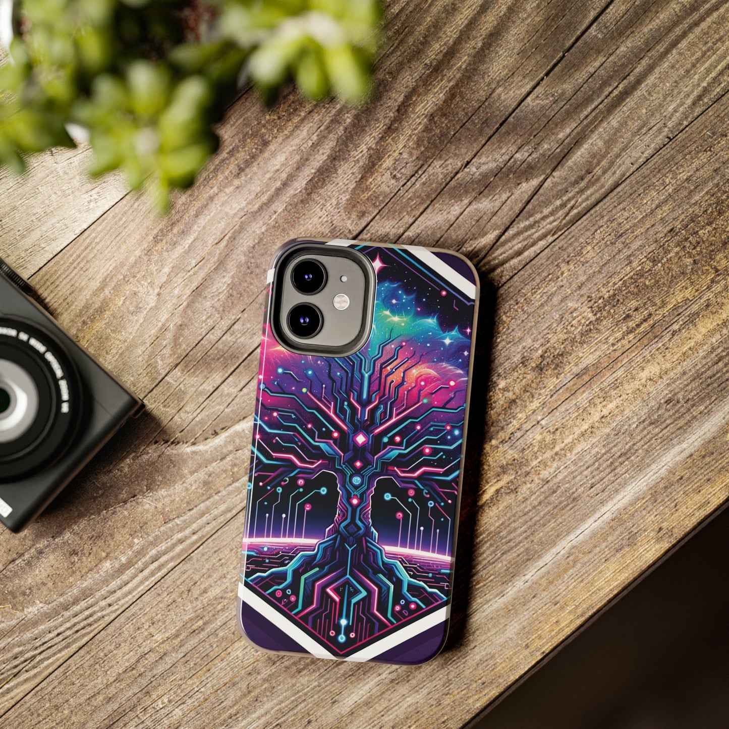 ToughDrop Apple iPhone Case Ft. Cyberpunk Nebula Tree