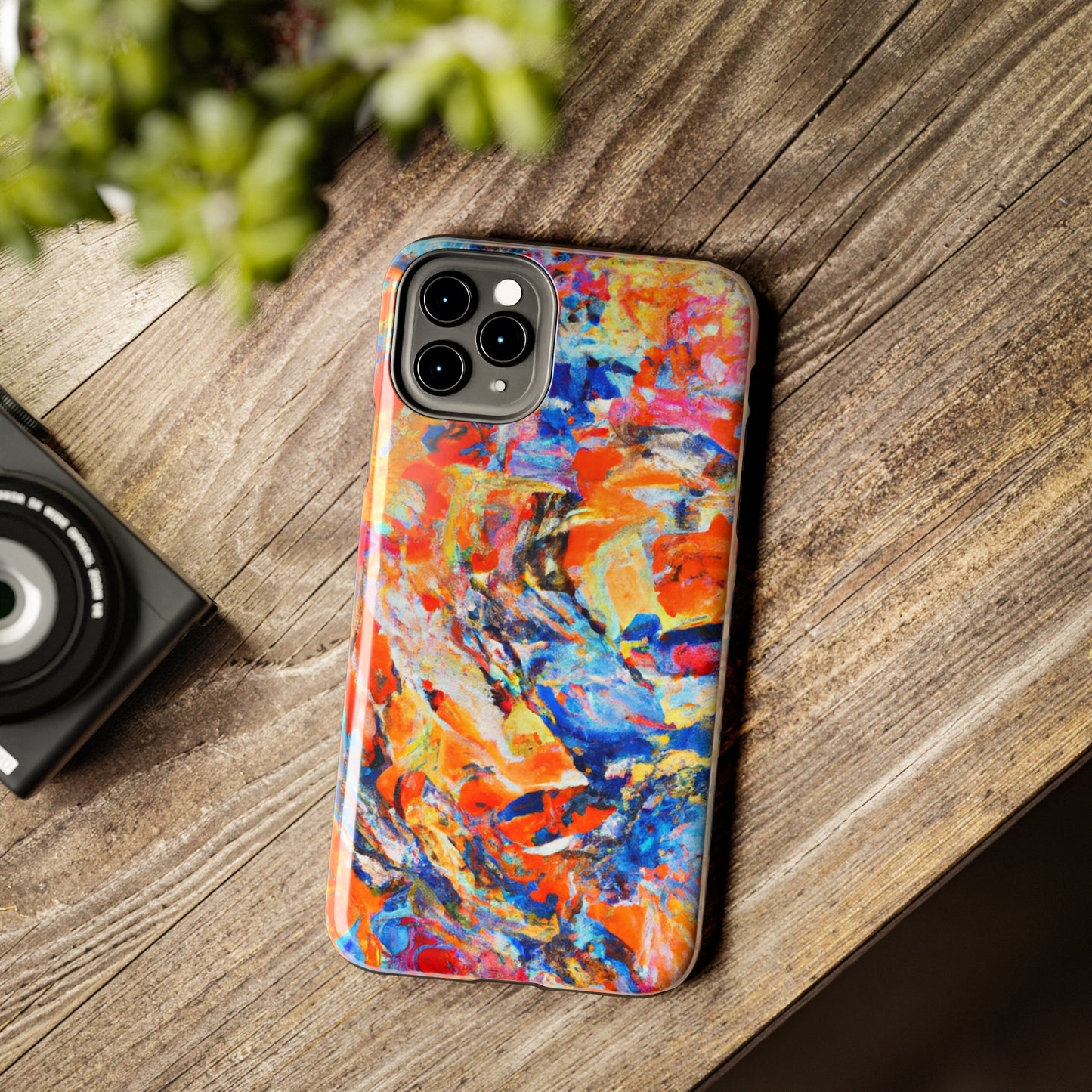 Tough Apple iPhone Case Ft. Abstract Blue and Orange