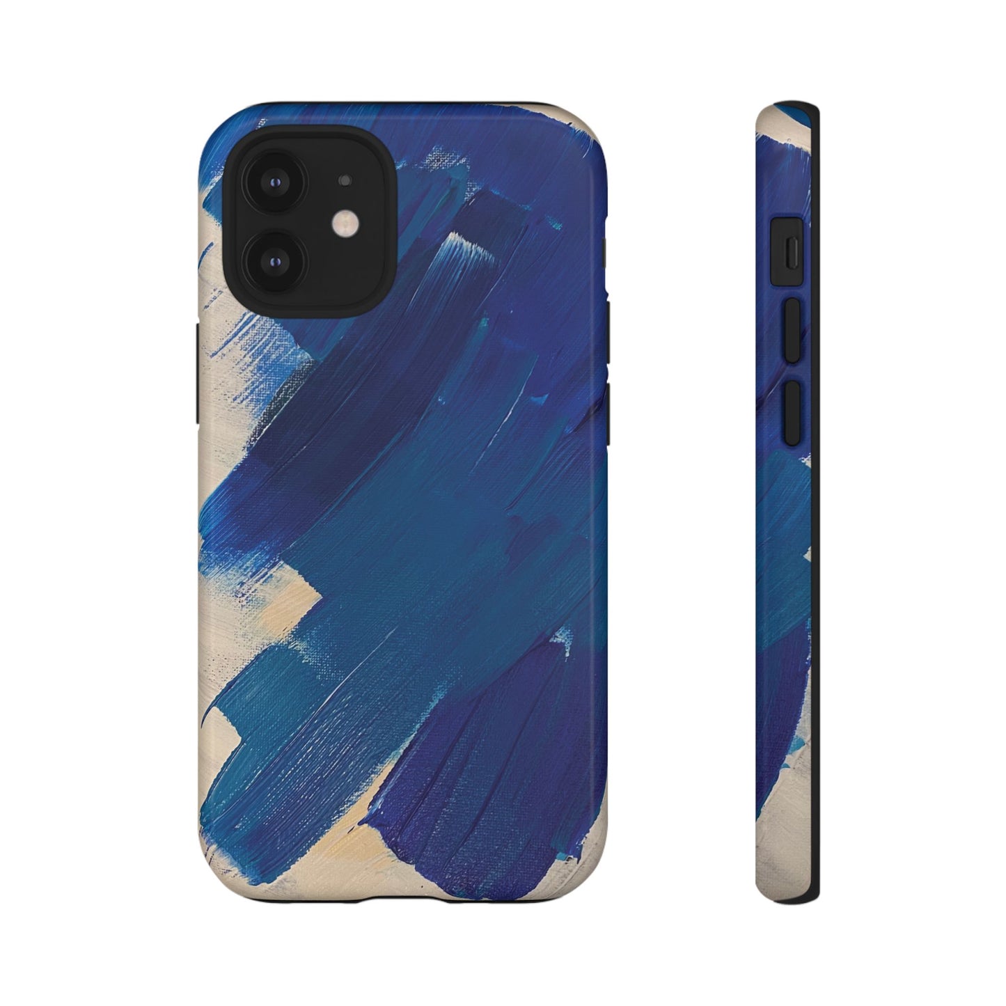 Tough Phone Case Ft. Blue and White Acrylic Large Strokes