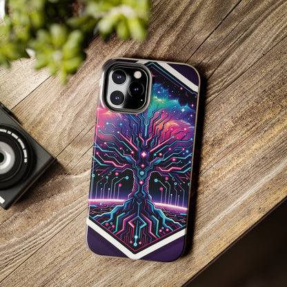 ToughDrop Apple iPhone Case Ft. Cyberpunk Nebula Tree