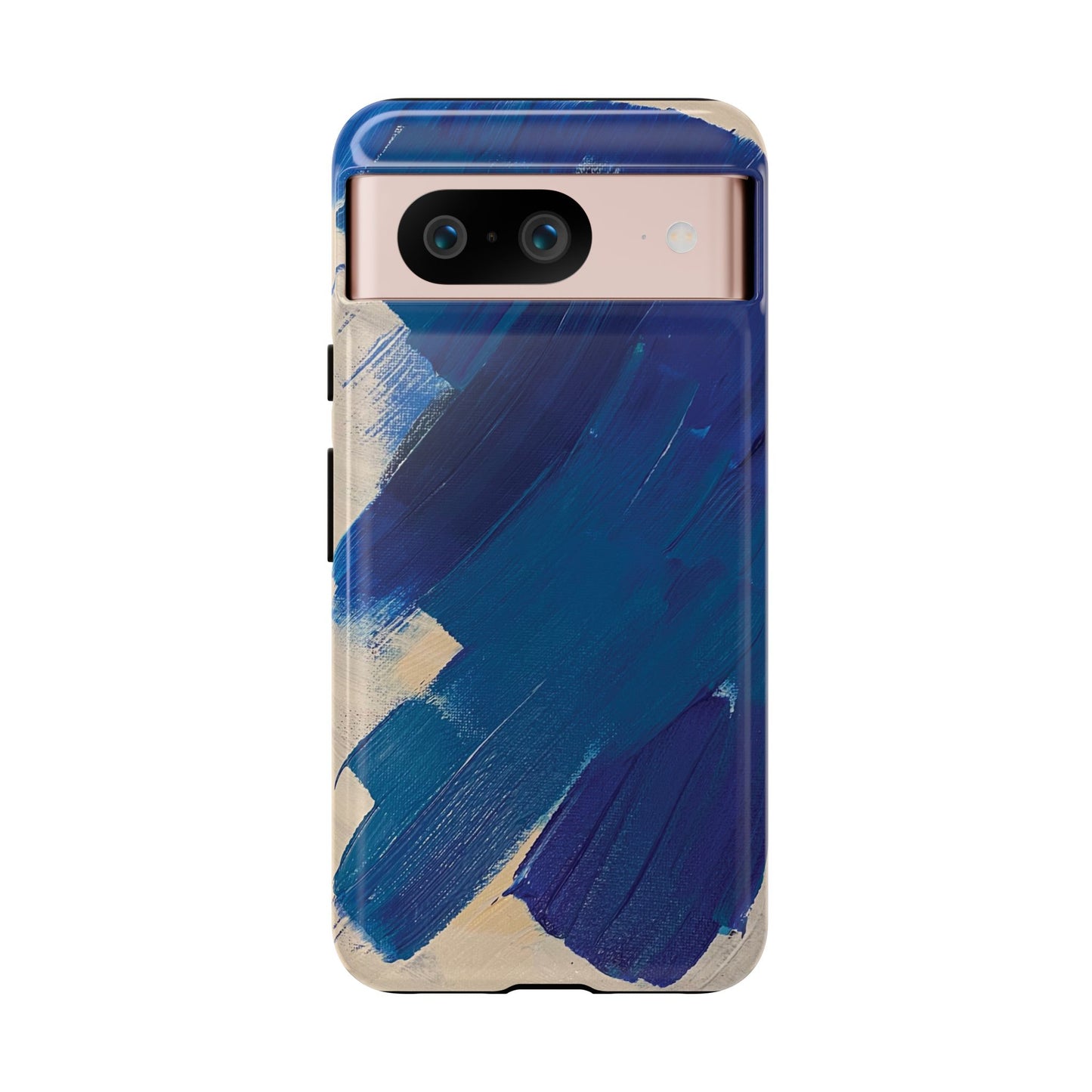 Tough Phone Case Ft. Blue and White Acrylic Large Strokes